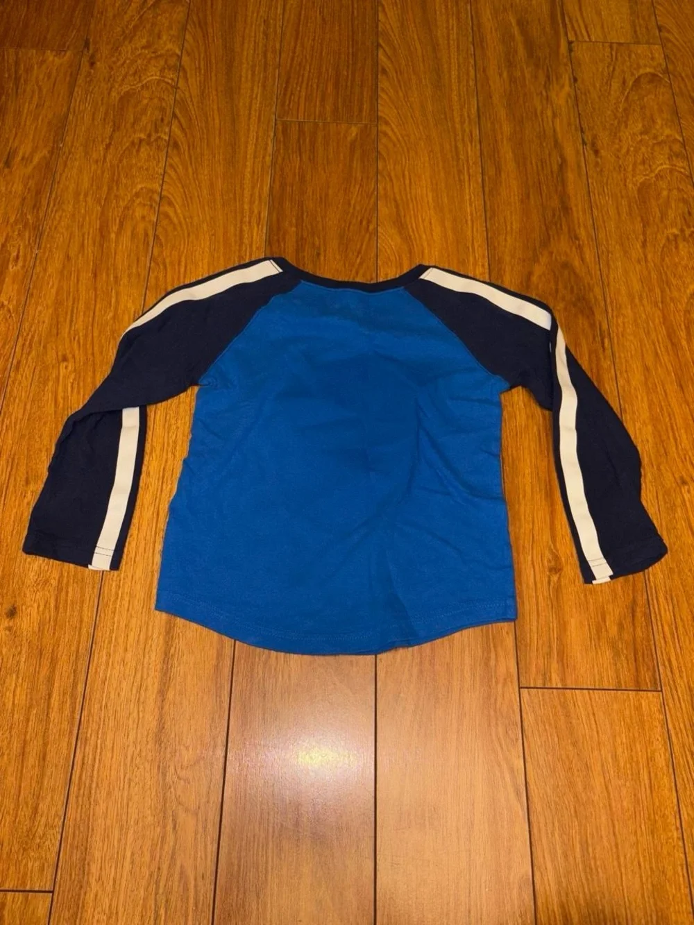 Y2K blue long sleeve shirt with football design